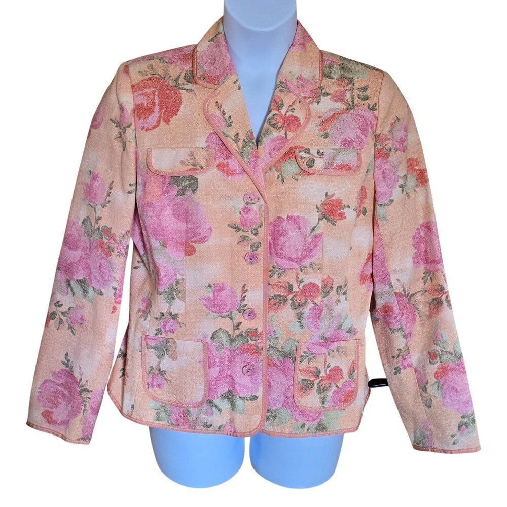 Floral Print Blazer By Peach Pink flower power cottagecore fairycore grannycore
